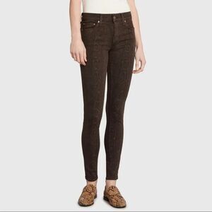 PRINCIPLE DENIM Dark Brown The Dreamer Chocolate Python Skinny Jeans Size 30